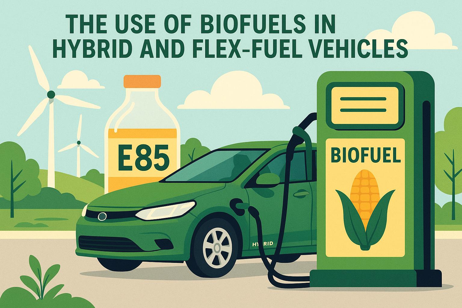 The use of biofuels in hybrid and flex-fuel vehicles.