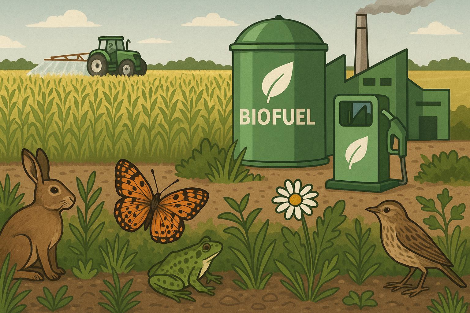 How biofuel production affects biodiversity.