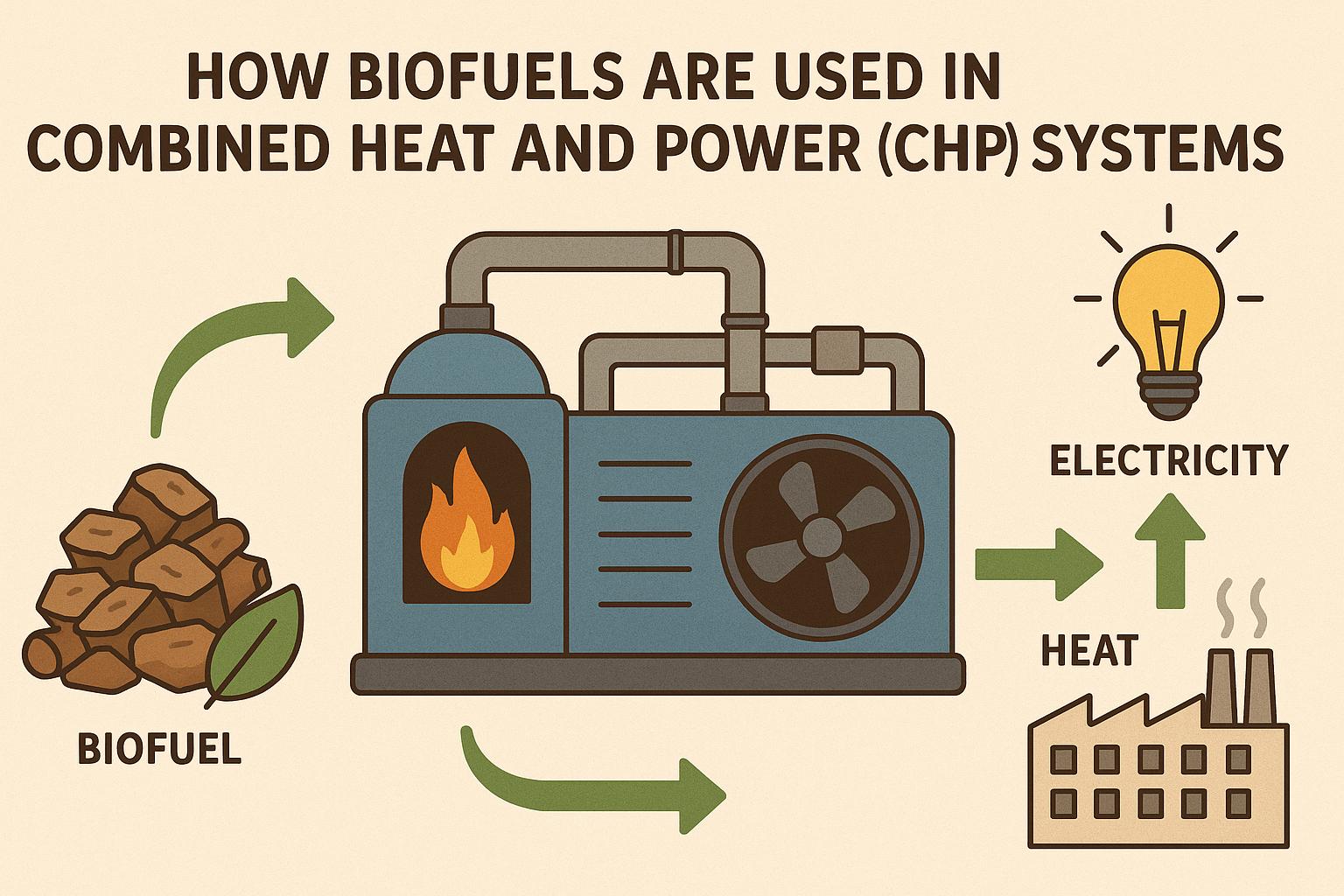 How biofuels are used in combined heat and power (CHP) systems.